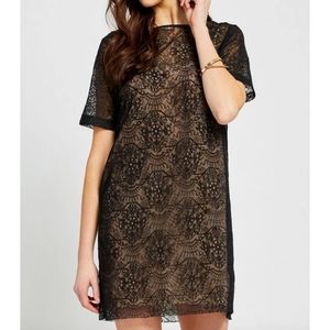 GENTLE FAWN BLACK LACE SHIFT DRESS sz MEDIUM